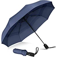 Repel - Paraguas de viaje resistente al viento con revestimiento de teflón (azul marino)